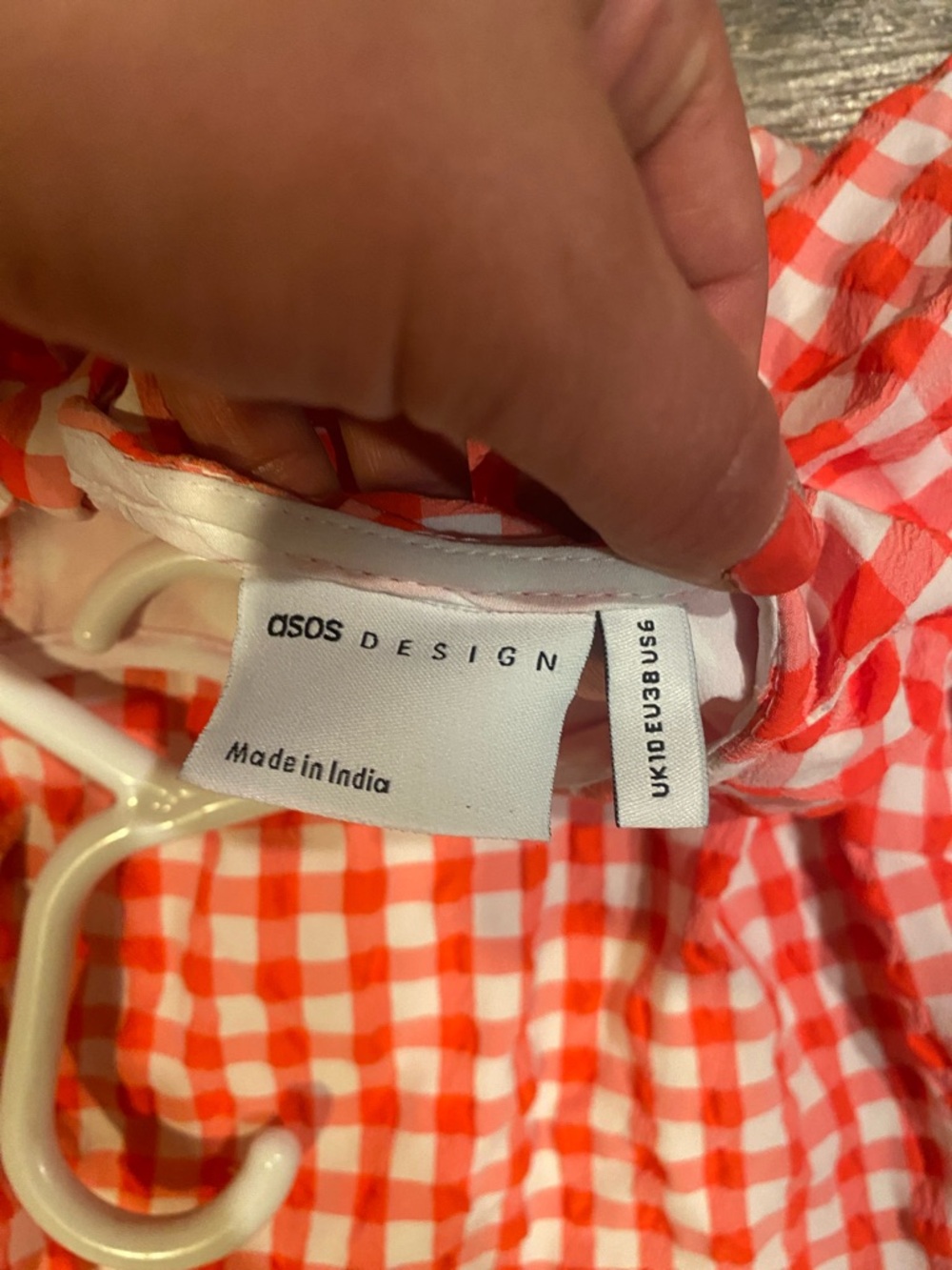 ASOS Red and White Gingham Dress - Picture 2 of 8